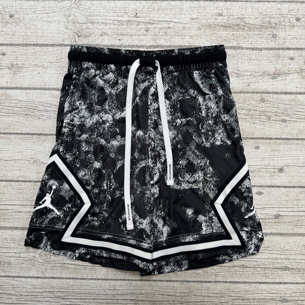 Air Jordan Basketball Shorts Men's Small Black White Splatter Jumpman Activewear